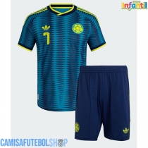 Camisa de time de futebol Colômbia Luis Diaz #7 Replicas 2º Equipamento Infantil Mundo 2026 Manga Curta (+ Calças curtas)